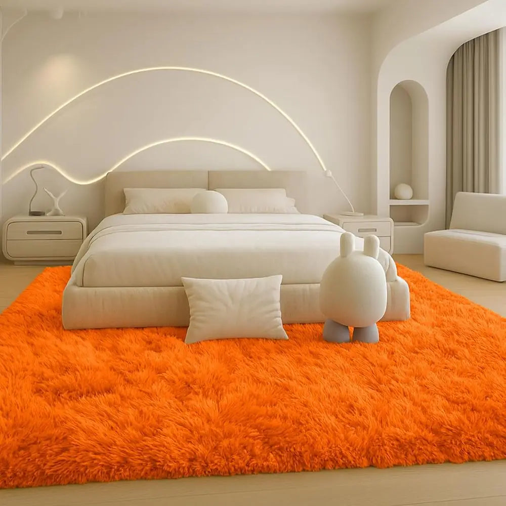 9x12 Plush Soft Fluffy Shag Orange