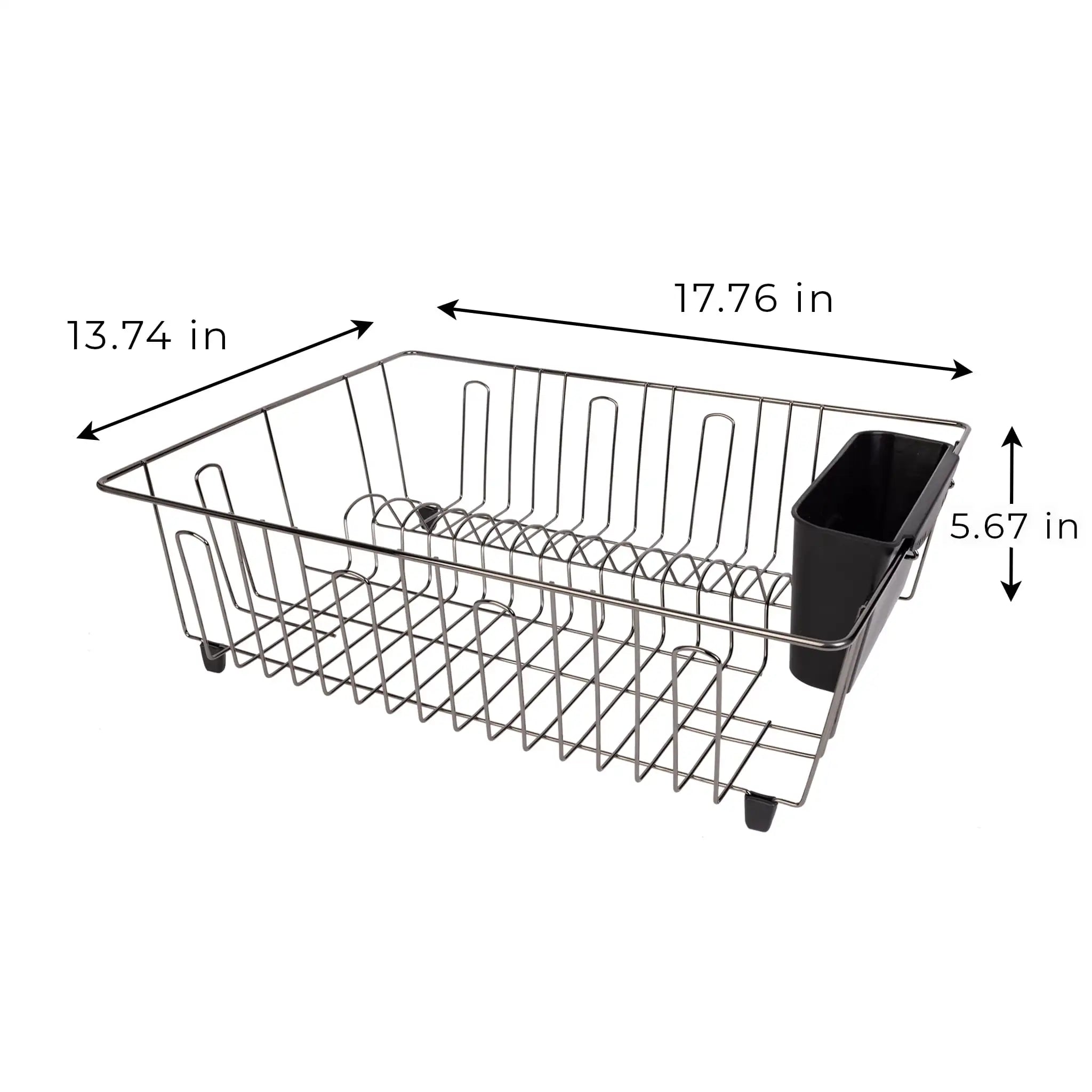 Large Wire Dish Rack Black/Chrome