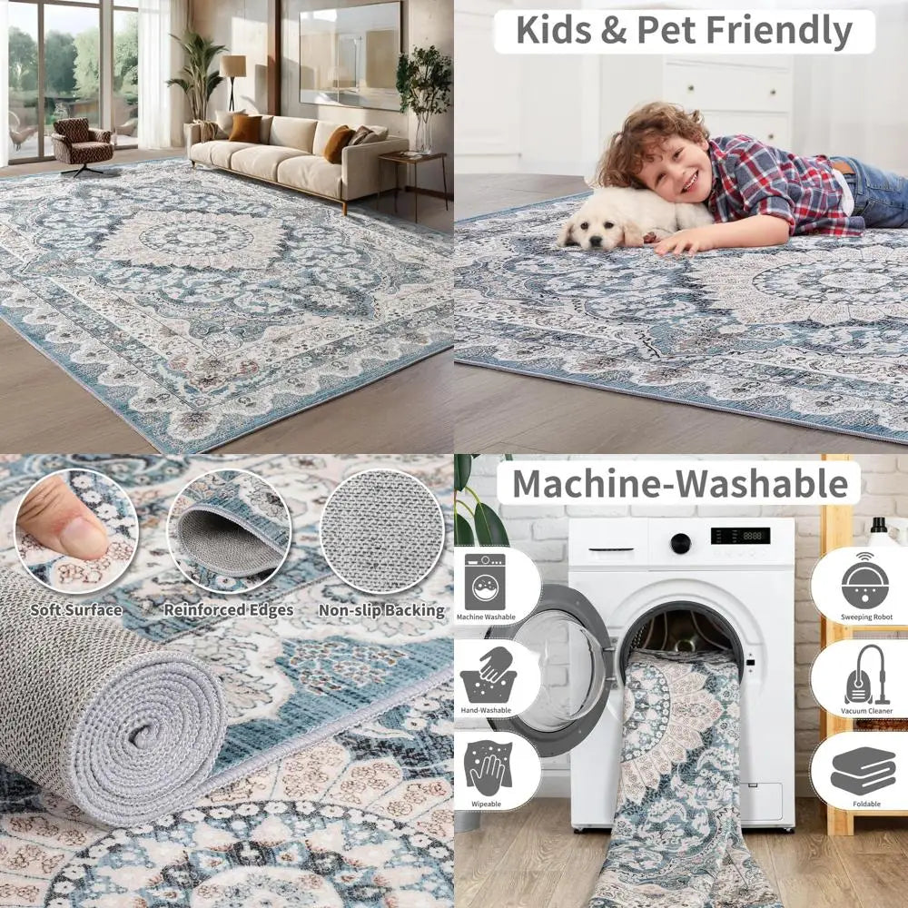 8x10 Vintage Washable Low Pile