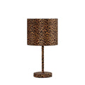 19.25" Faux Suede Leopard Print Lamp