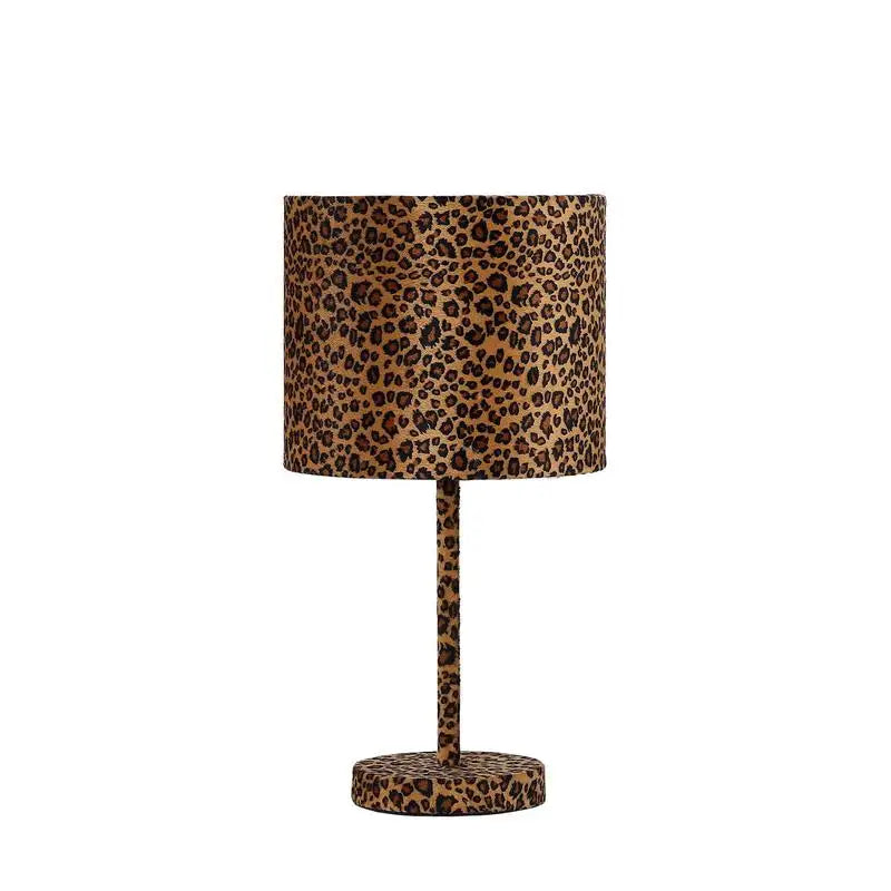 19.25" Faux Suede Leopard Print Lamp