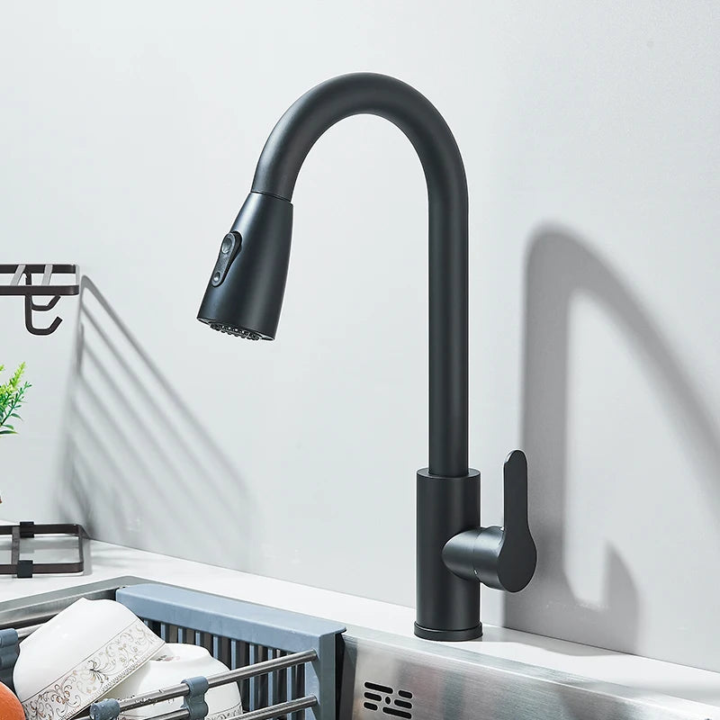 Brushed Nickel Flexible Pull Out Nozzle
