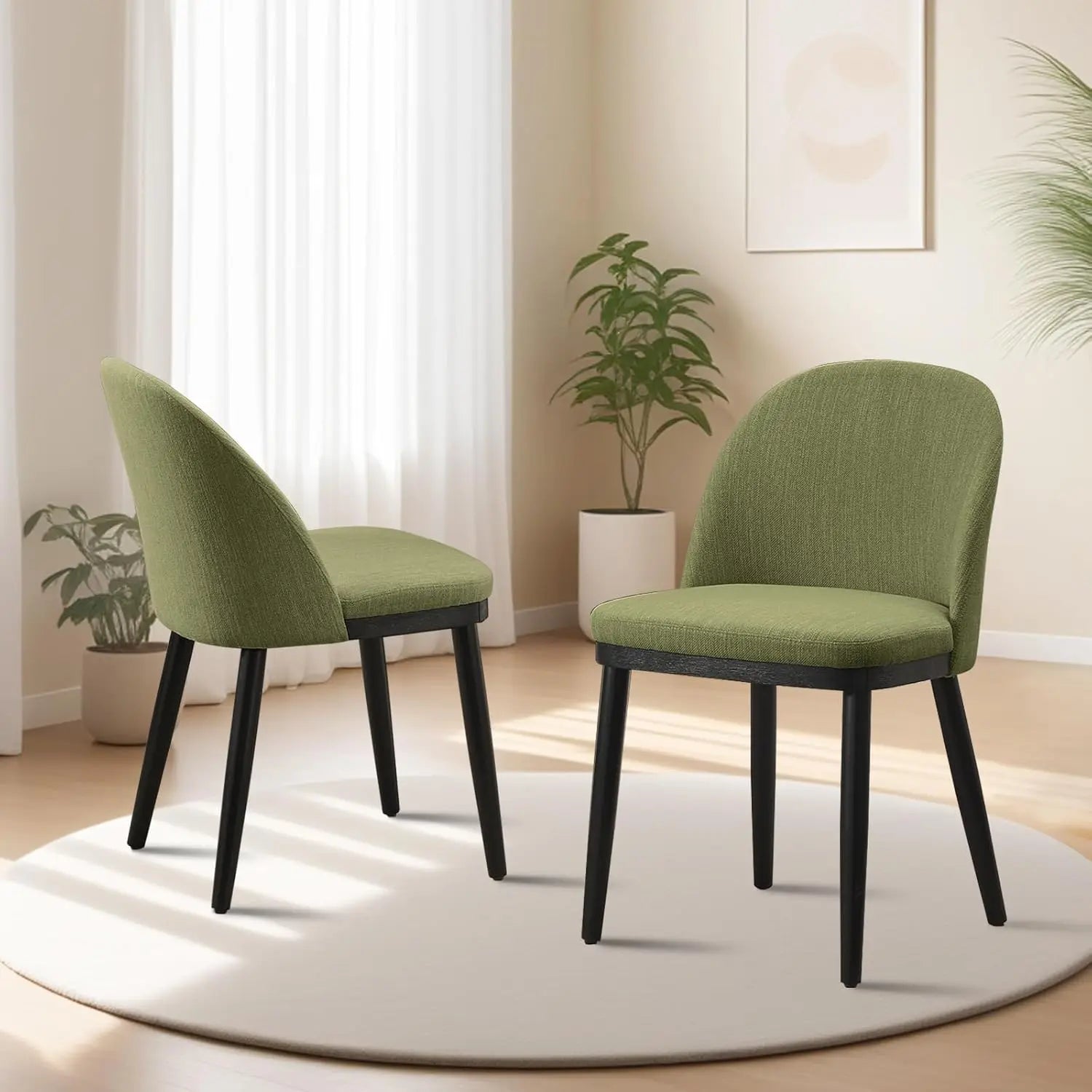 2 Modern Linen Upholstered