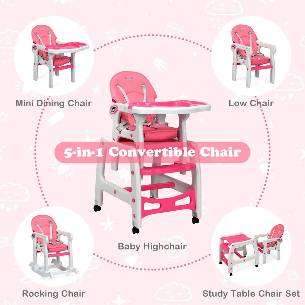 5-in-1 Convertible Baby High Chair