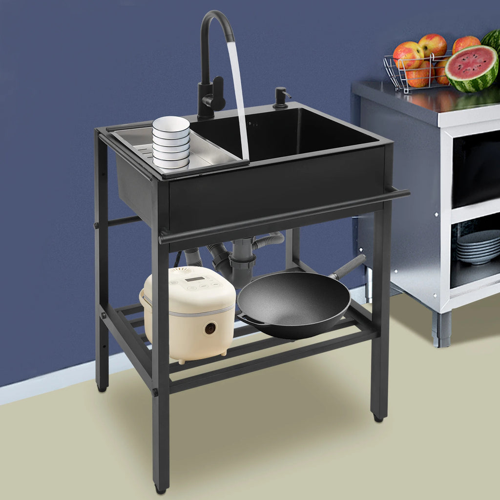 Modern Freestanding Rectangular Stainless Black