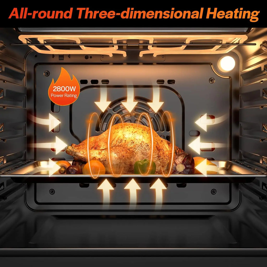 24' Electric Single Wall Oven 6 Cooking Functions