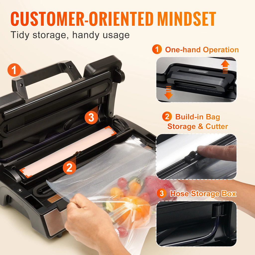 90Kpa 130W Vacuum Sealer Food Packaging Machine