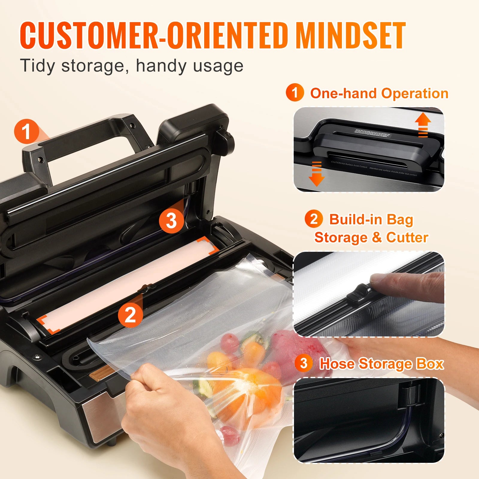 90Kpa 130W Vacuum Sealer Food Packaging Machine