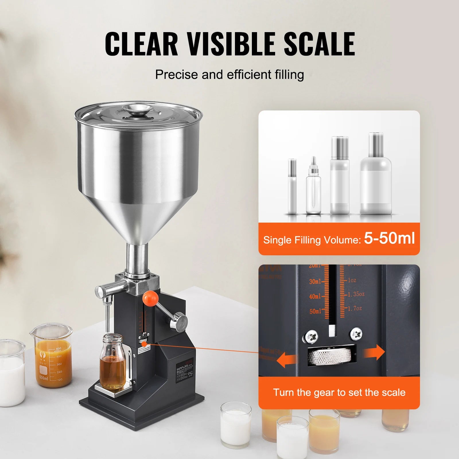 A03 5-50ml/5-100ml Manual Liquid Filling Machine