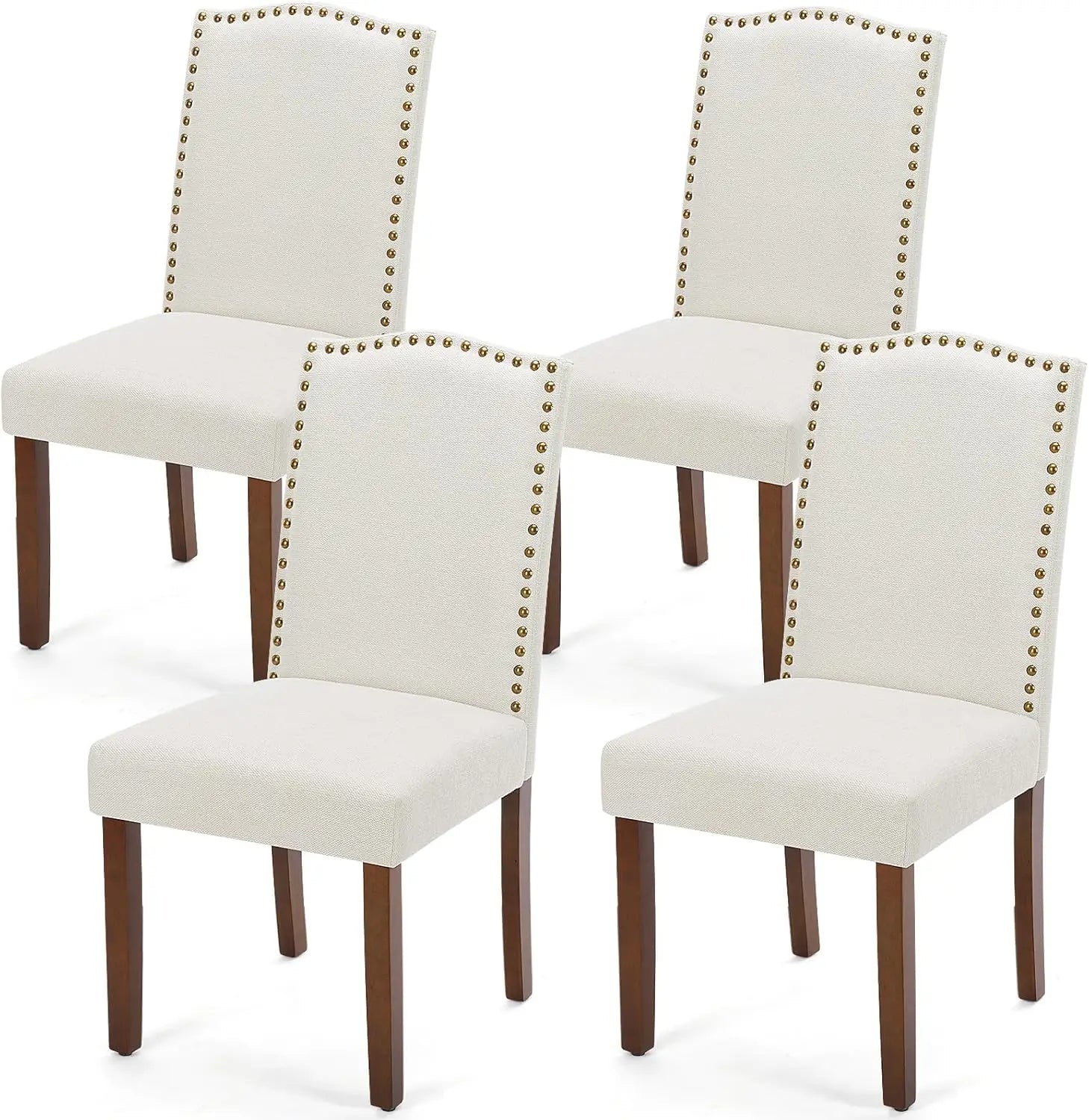 2 Modern Wooden Legs Padded Seat