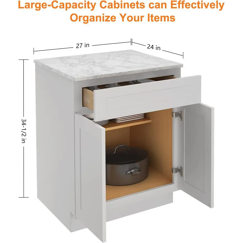 Light Gray Base Cabinet Storage 27WX24DX34.5H