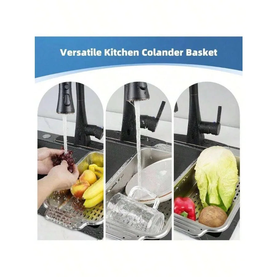Over Sink Colander Strainer Basket - ALL METAL