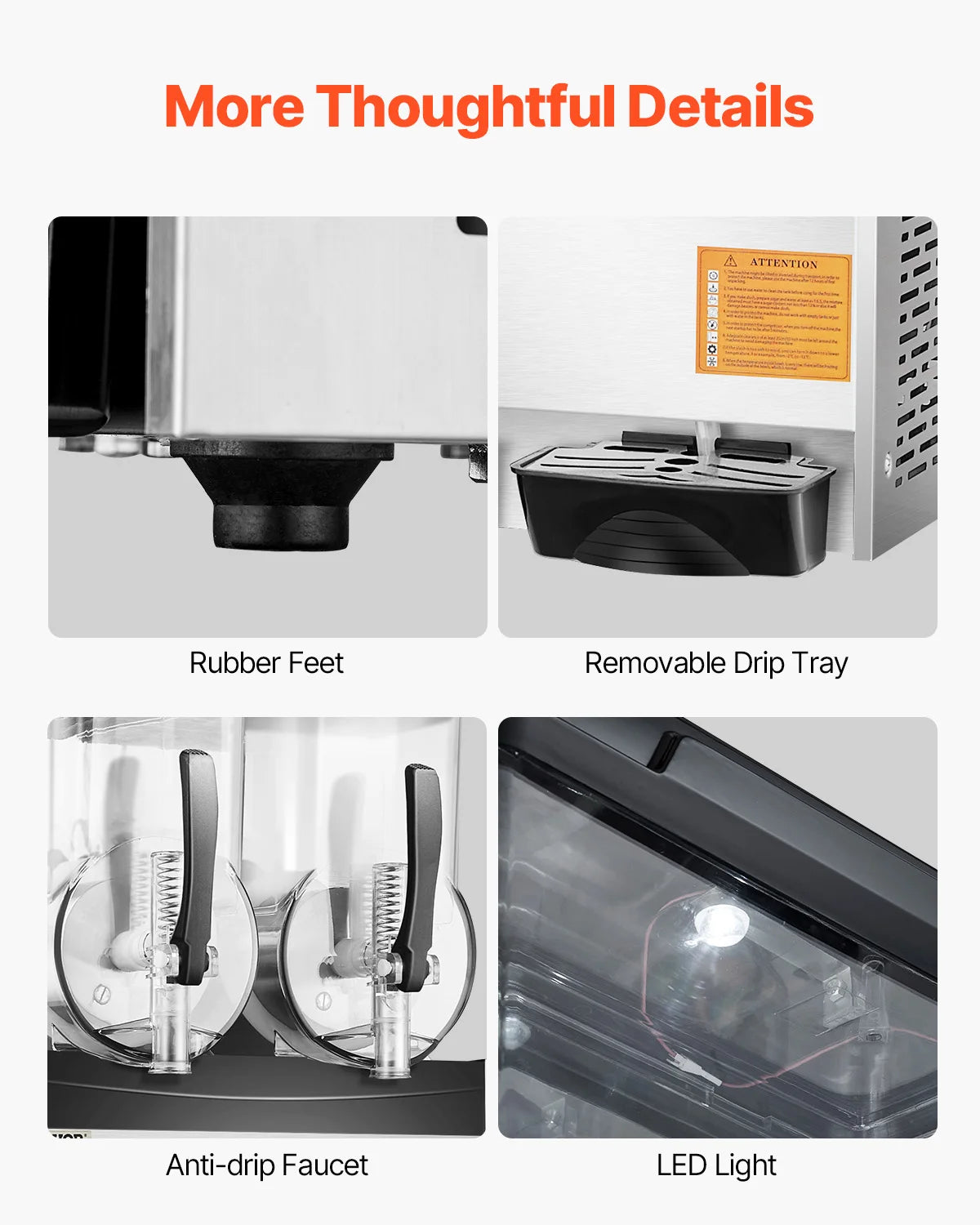 Commercial 3-36L Slushy Machine 1-3 Tanks Stainless
