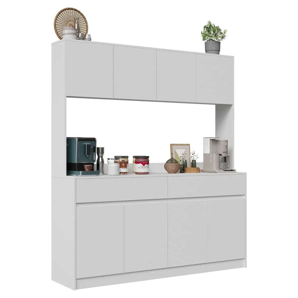 70.87" H Large Pantry Cabinet W/MW Countertop