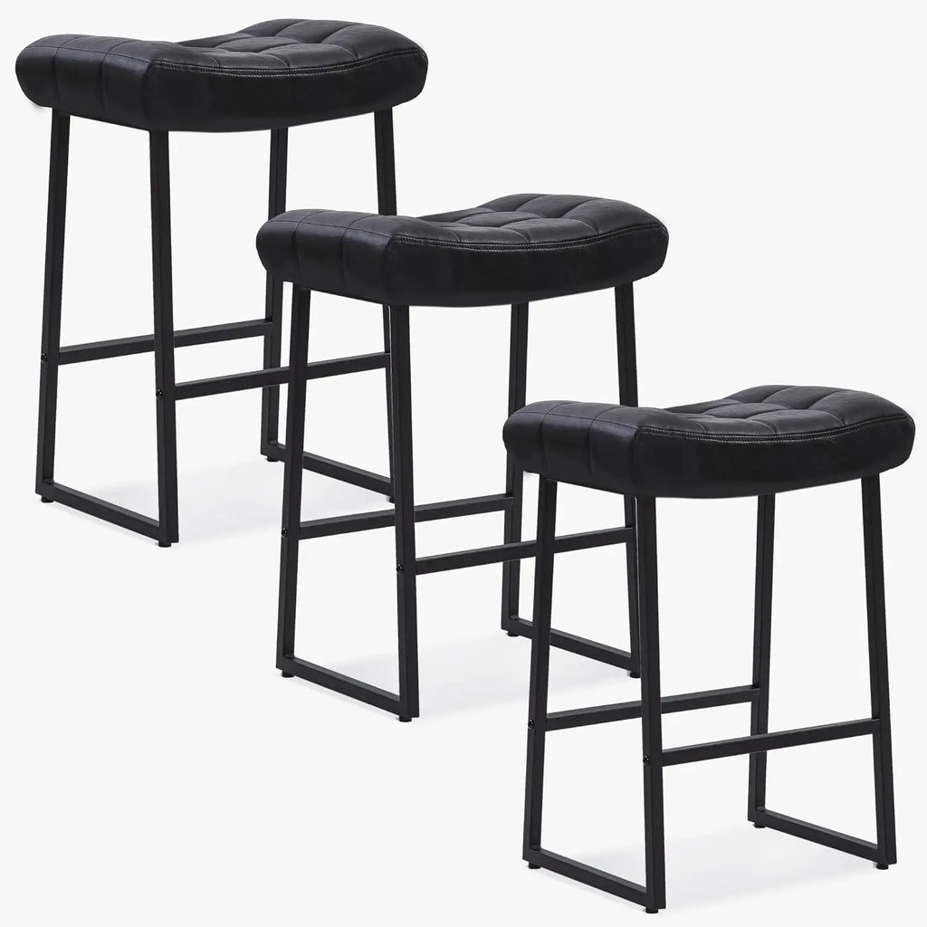 3 Black Bar Counter Height Stools