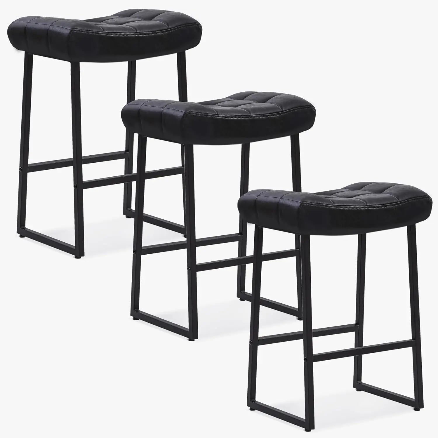 3 Black Bar Counter Height Stools