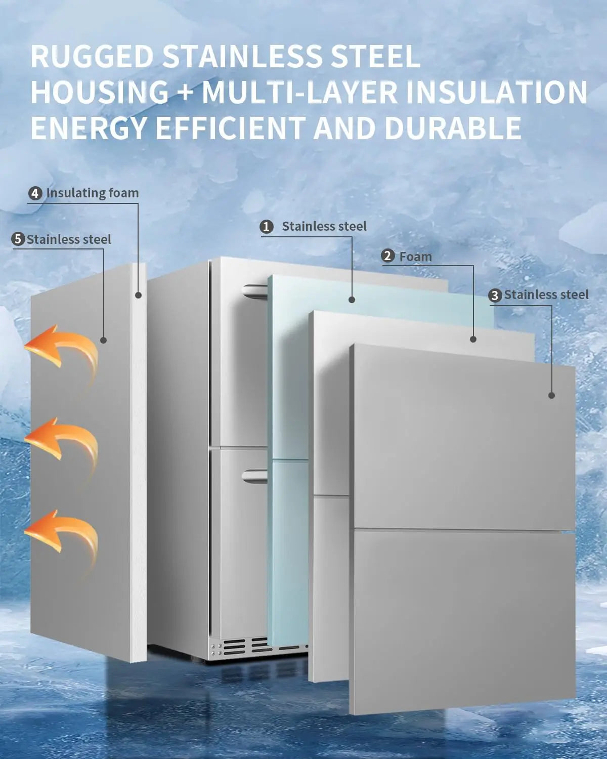 24" Under Counter Refrigerator, Outdoor