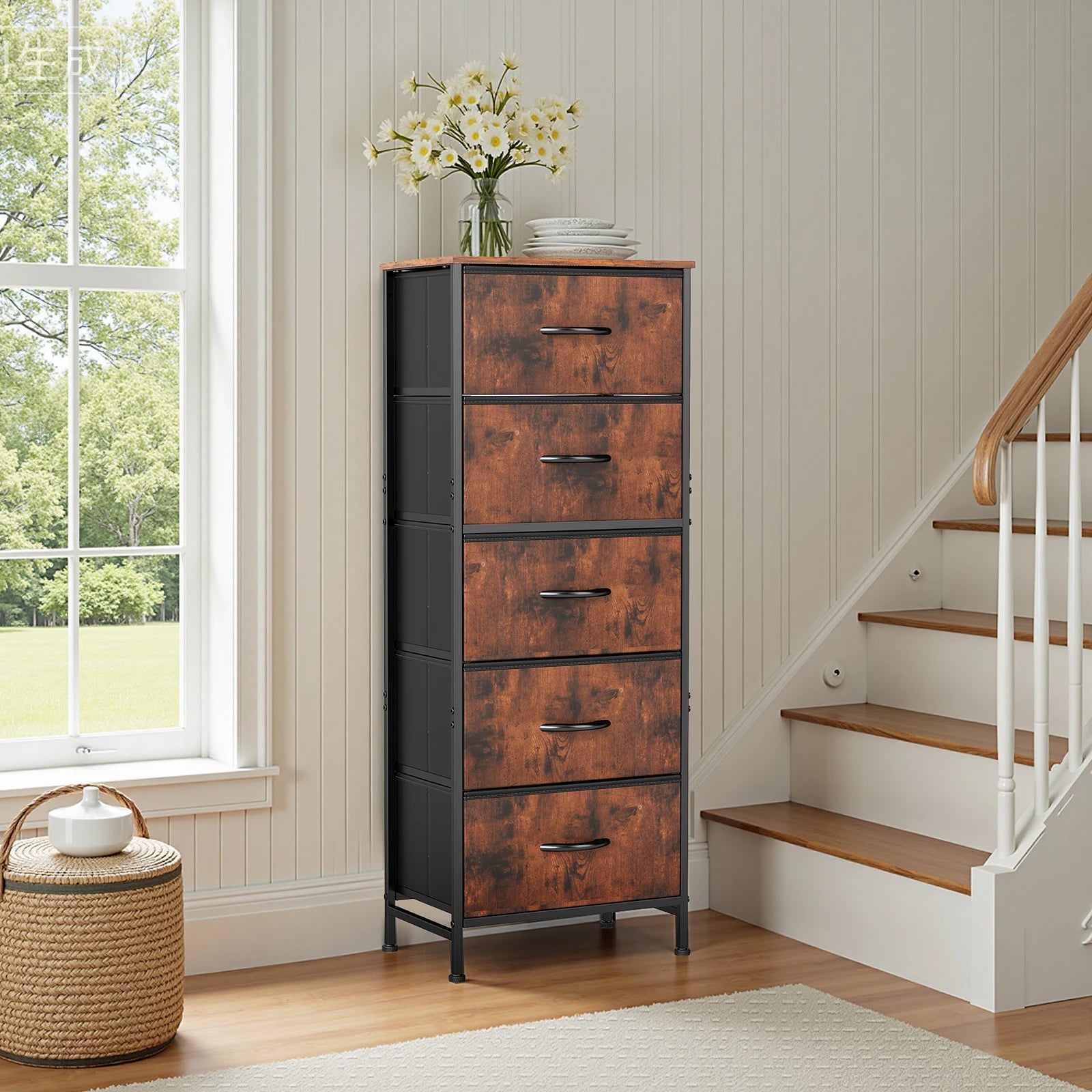 5 Fabric Drawer Storage Cabinet