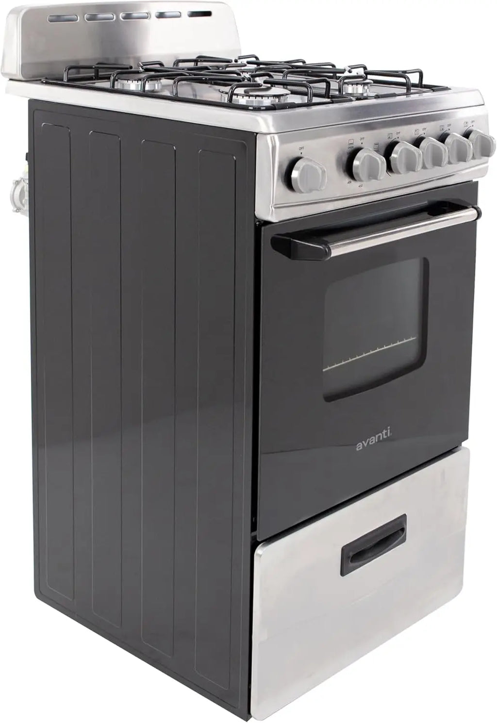 Compact 20-Inch Gas Range Oven 4 Sealed Burners