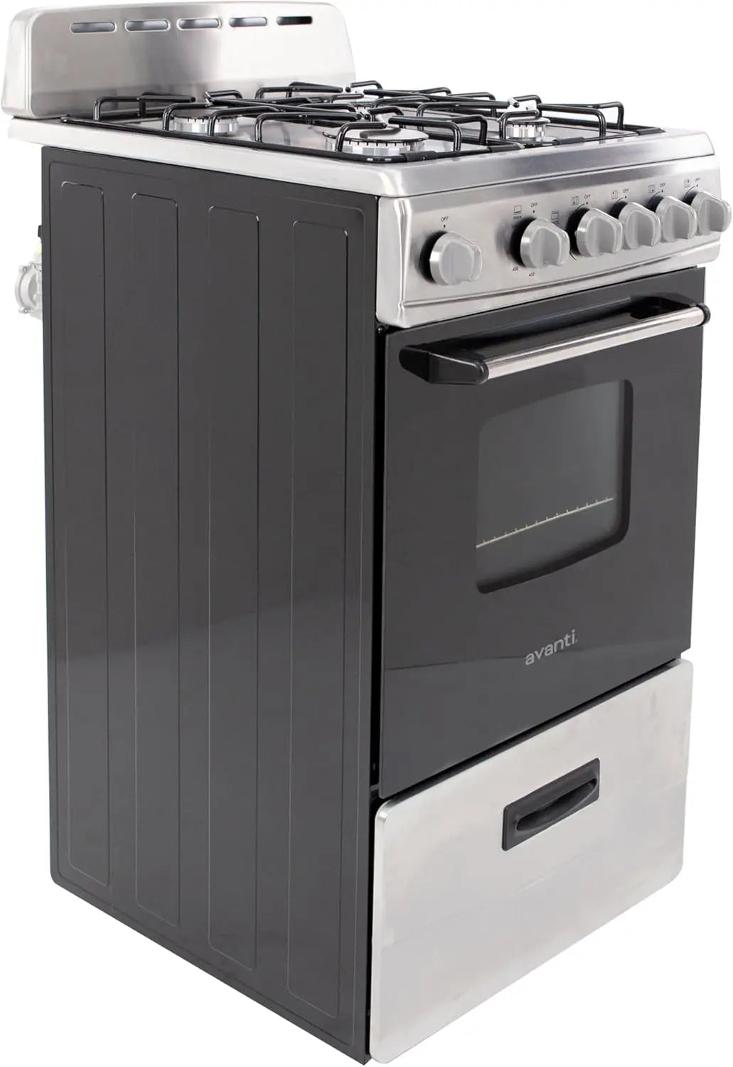 Compact 20-Inch Gas Range Oven 4 Sealed Burners