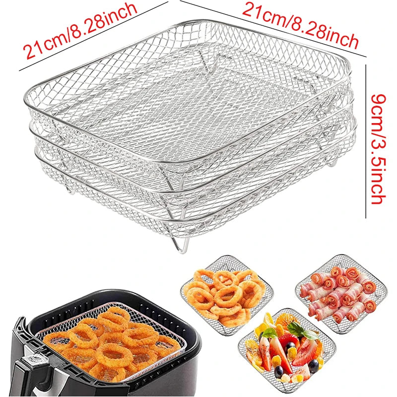 Air Fryer Baking Rack Metal Square/Round/Rectangle