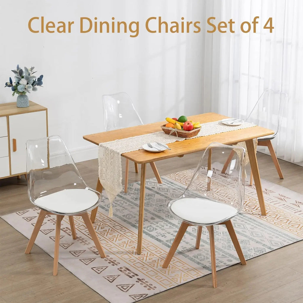 4 Clear Modern Acrylic w PU Leather