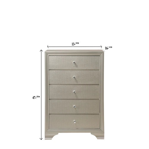 modern five drawer chest crocodile pattern