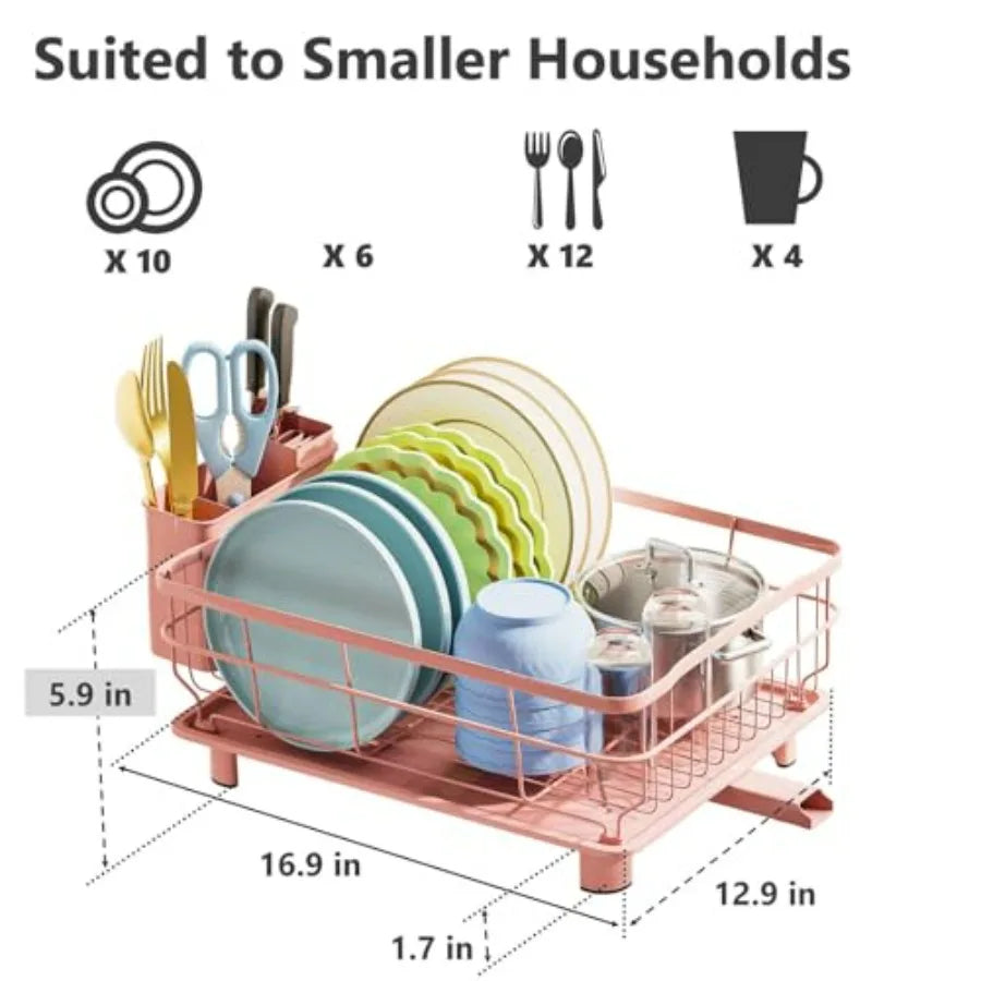 Pink Iron Dish Rack Drain