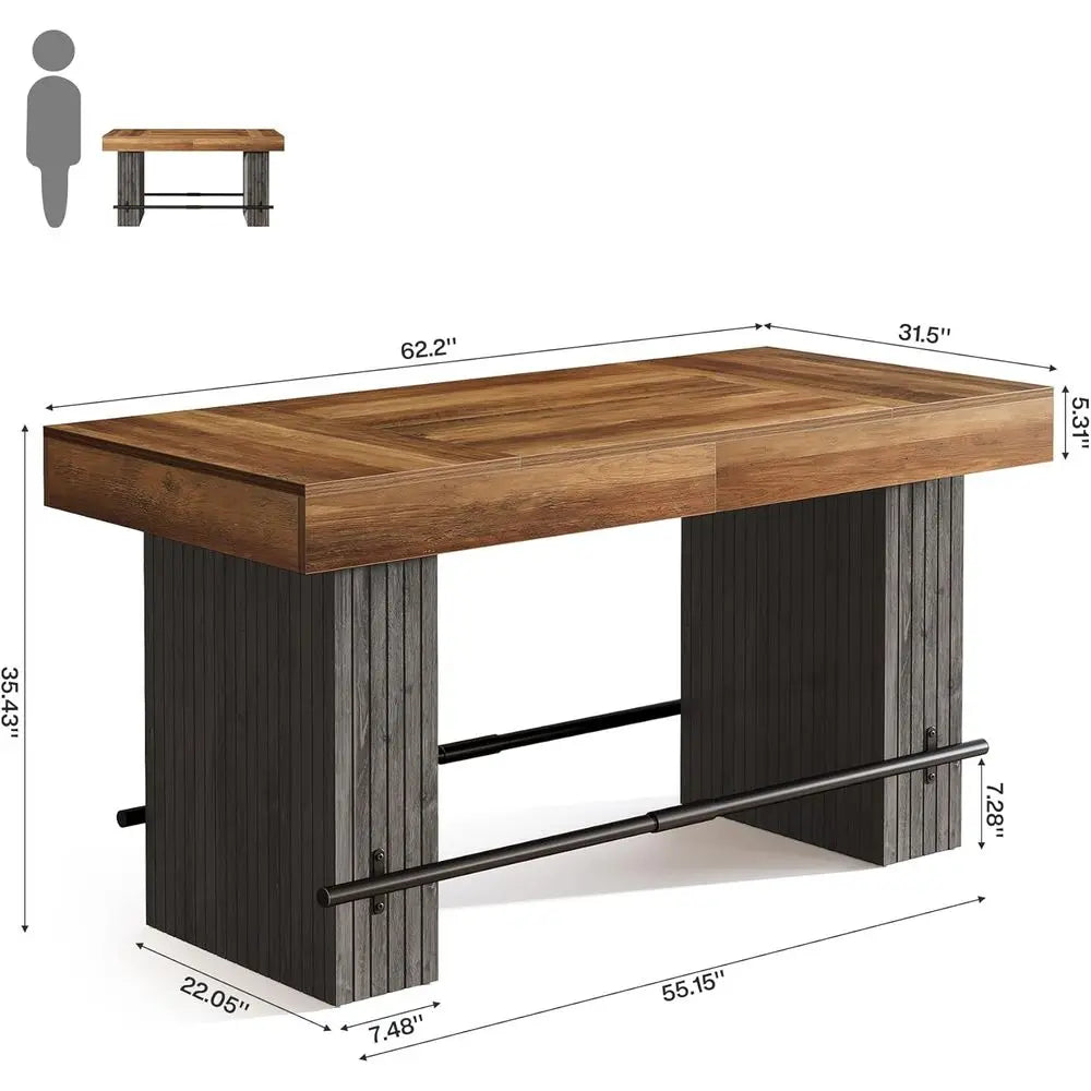 62.2 Industrial Style Counter Height Bar