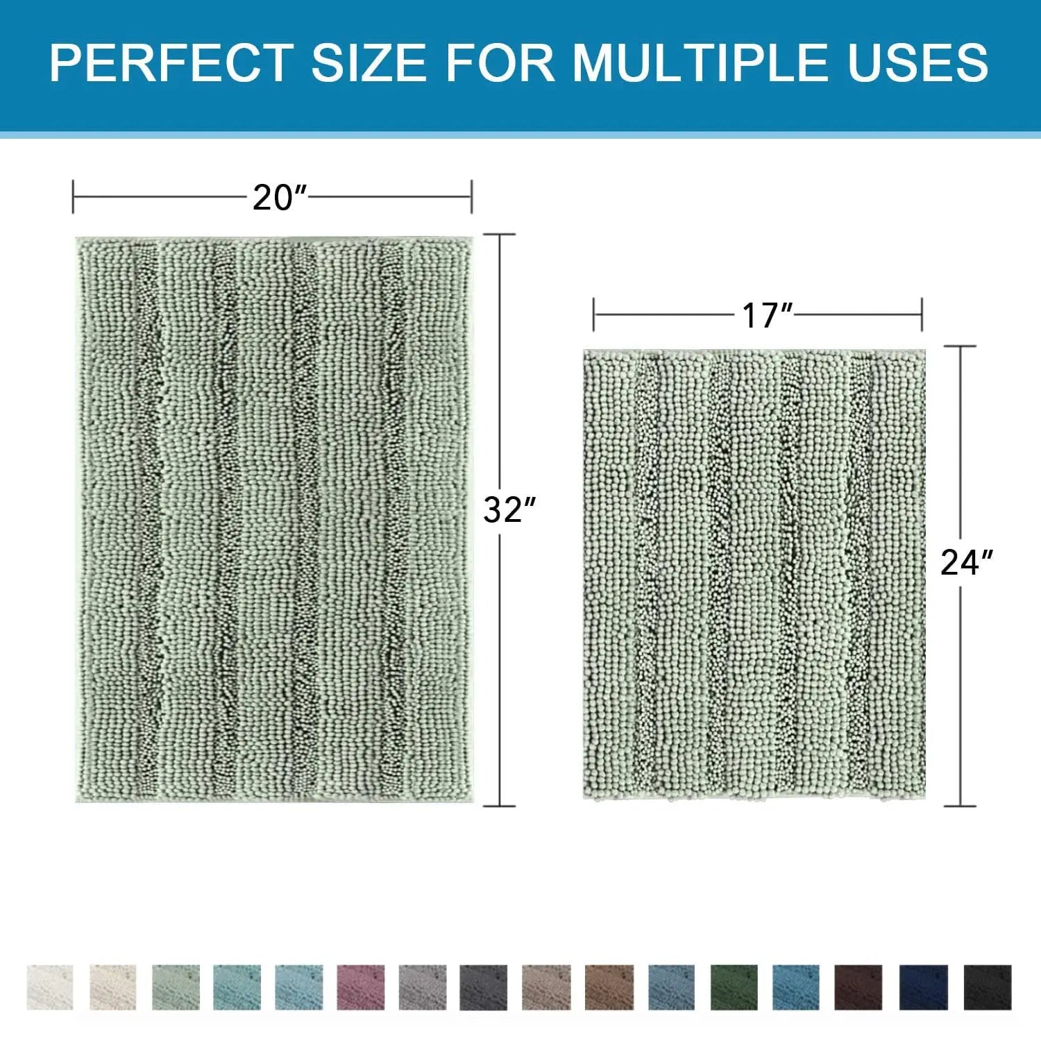 Bathroom Rug Set of 2 Chenille