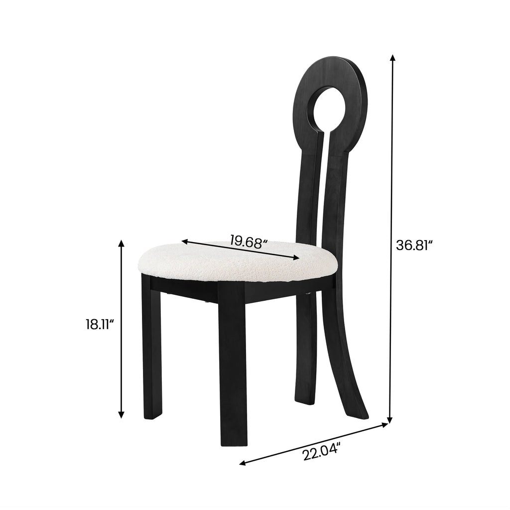 2 Wooden Modern Round Upholstered