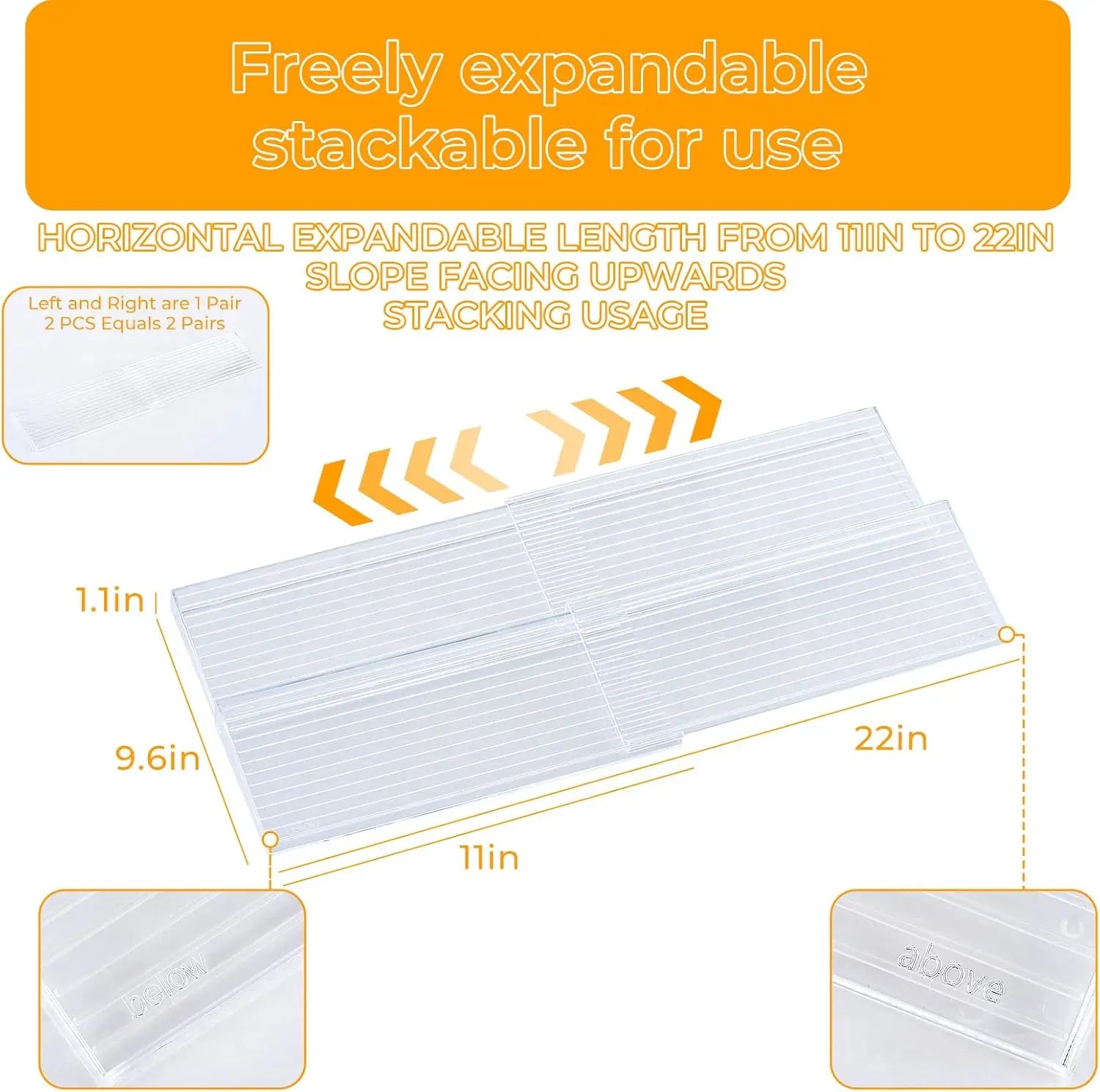 Clear Acrylic Spice Drawer Organize 4 Tier