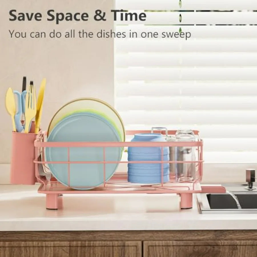 Pink Iron Dish Rack Drain