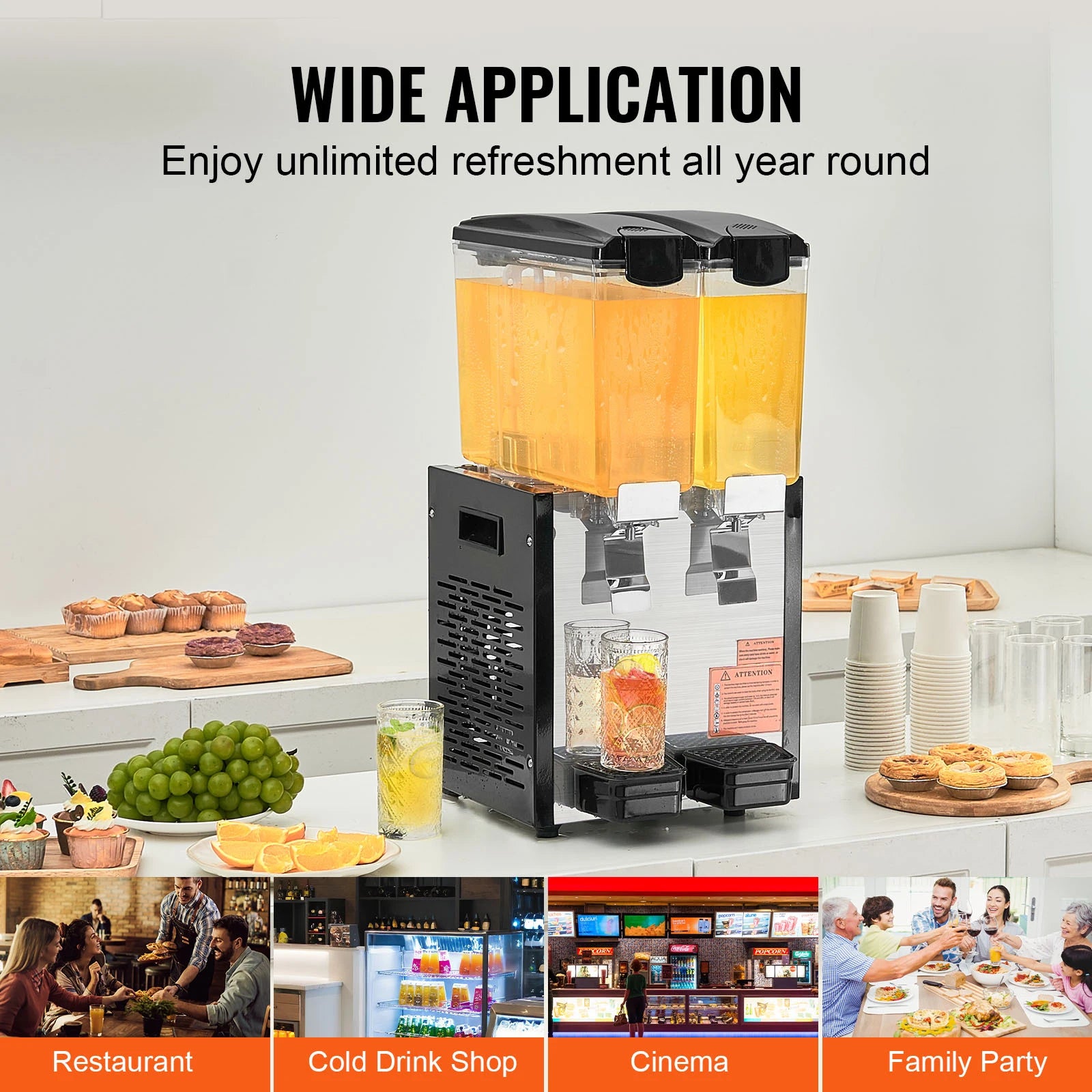 1/2 Tanks Commercial Beverage Dispenser 10L/12L/18L Per Tank
