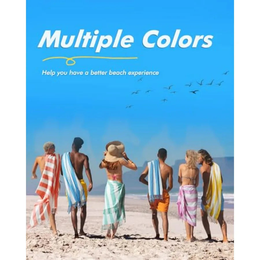 6 Oversized Stripe Turkish Beach Towel 74"x38"