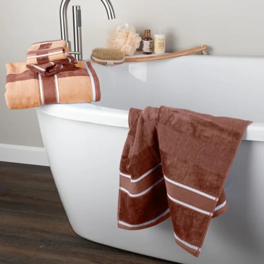 6 Pcs Bathroom Towels Set 100% Cotton Bathroom