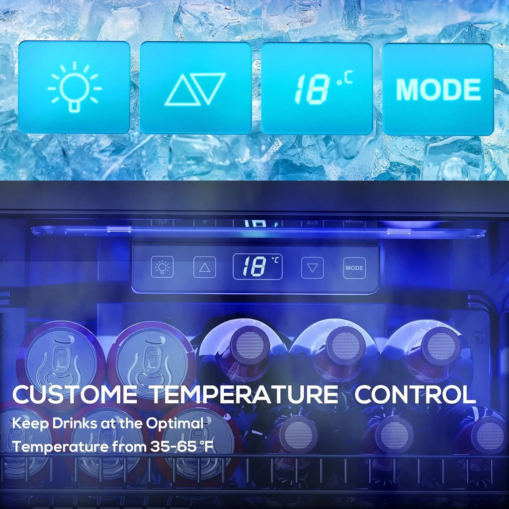 130-Can Beverage Cooler W/Glass Door,