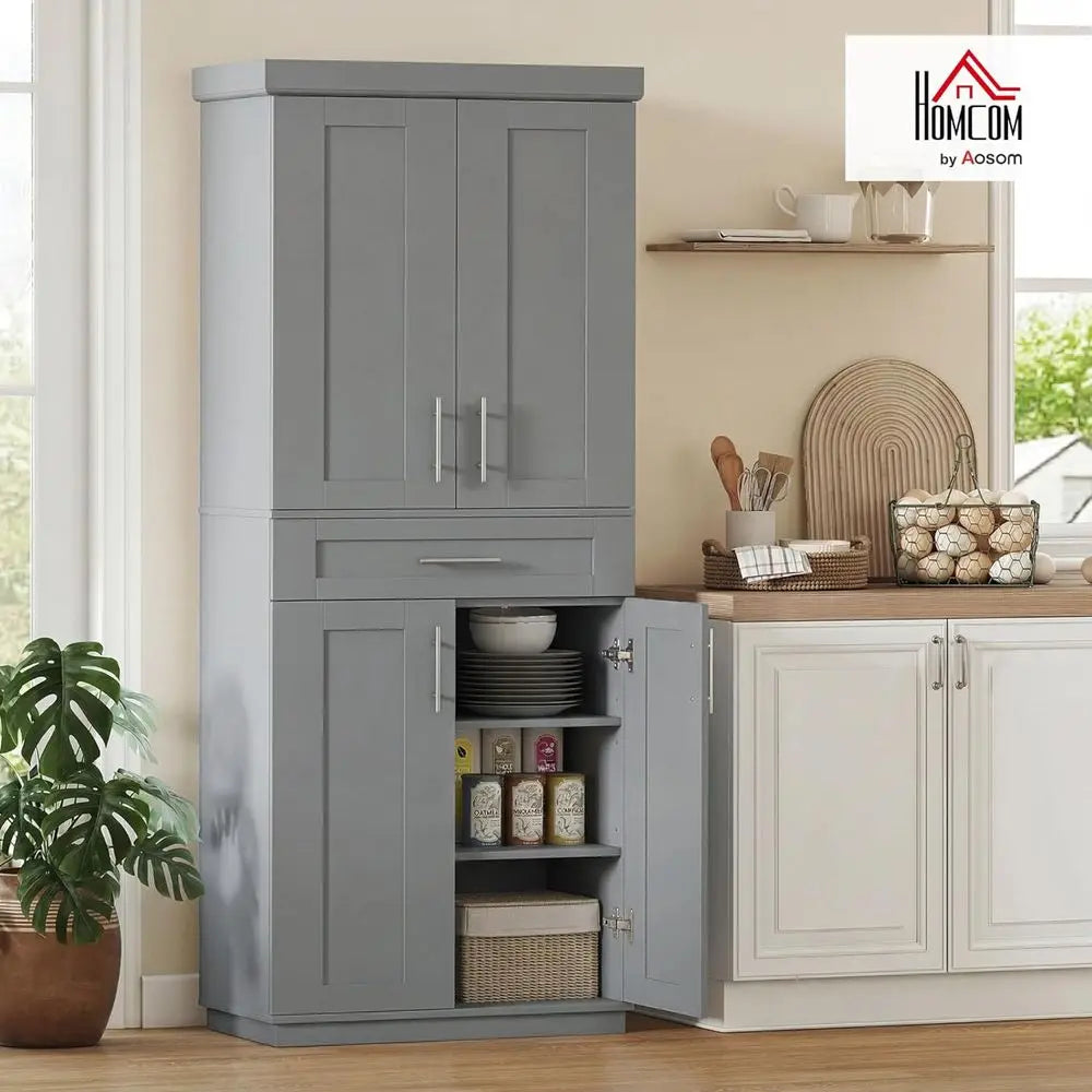 72"T Pantry Cabinet 4 Doors & 3 Adjustable Shelves