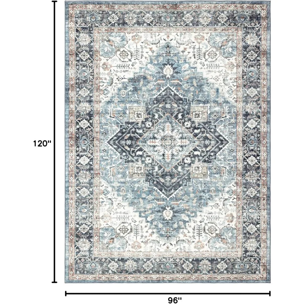 8x10 Vintage Boho Low Pile