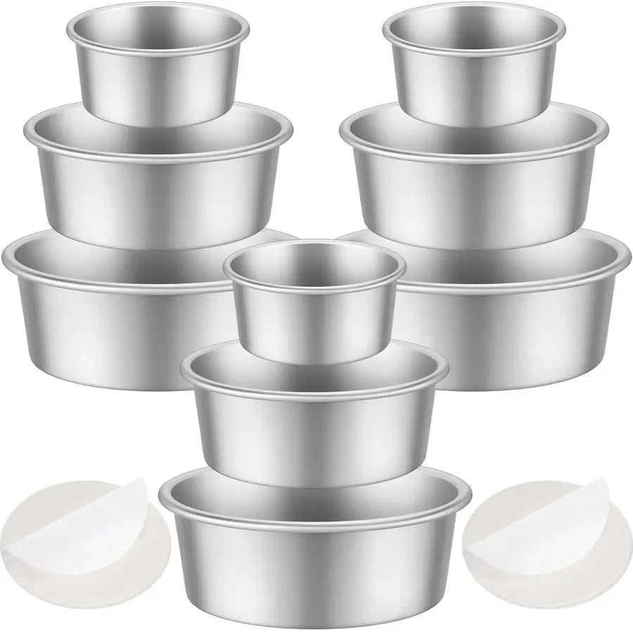 9 Pcs Round Cake Pans Aluminum Non-Stick