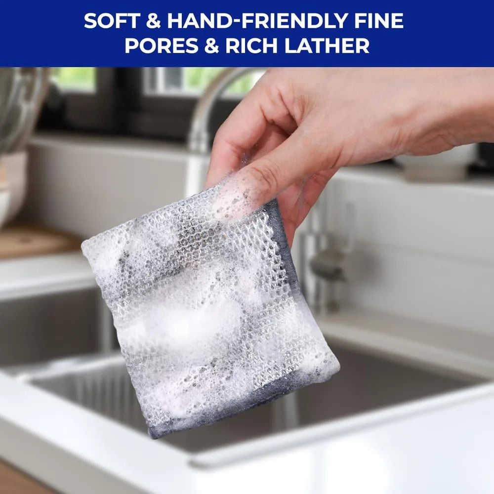 12 PCS Reusable Quick-Dry Steel Wire Dishcloths