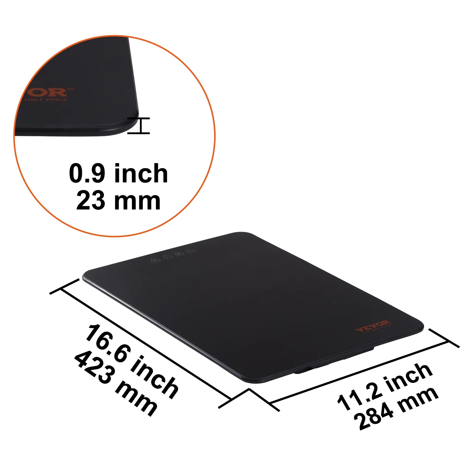 Warming Tray 16.5"x 23.6"/11" Portable Tempered Glass