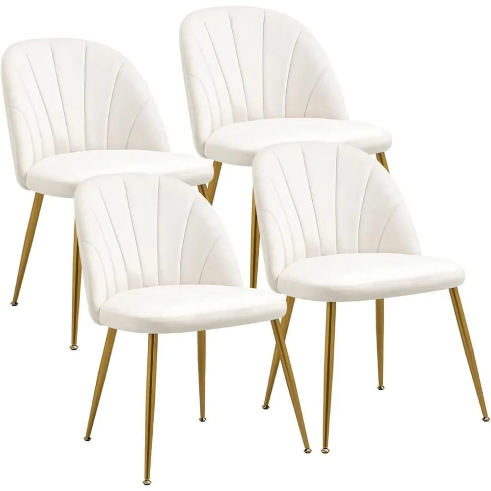 4, Velvet Mid-Century Modern Upholstered
