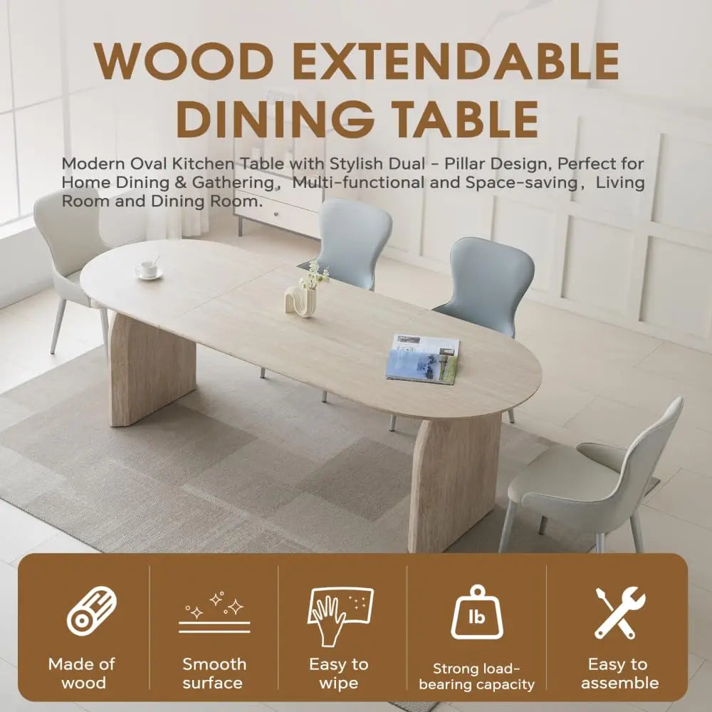 59-90" Wooden Extendable for 4-8 Oval