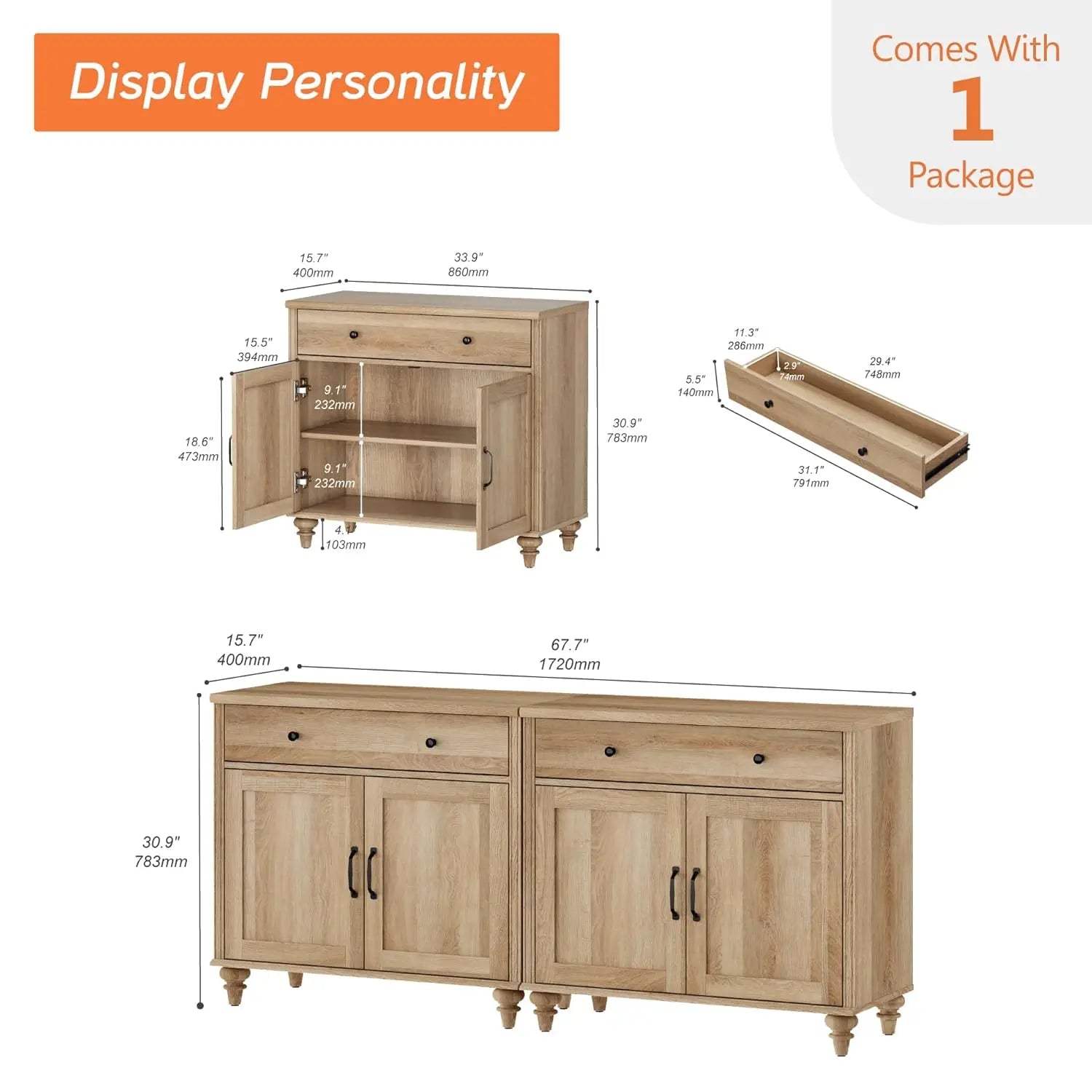 Large Buffet Cabinet/ Kitchen Storage Cabinet
