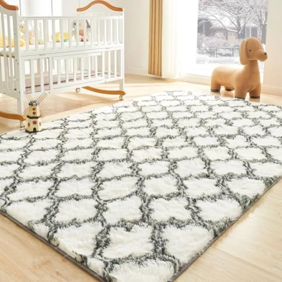 8x10 Geometric Plush Ultra Soft Shaggy