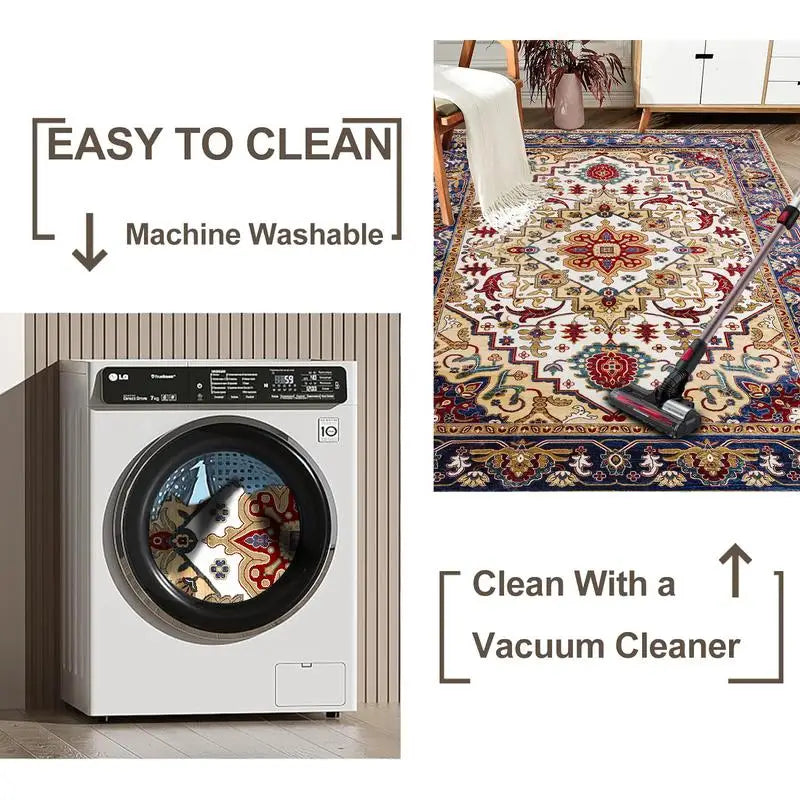 6x9 Vintage Bohemian Washable