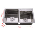 Stainless Double w/Drainer Deep