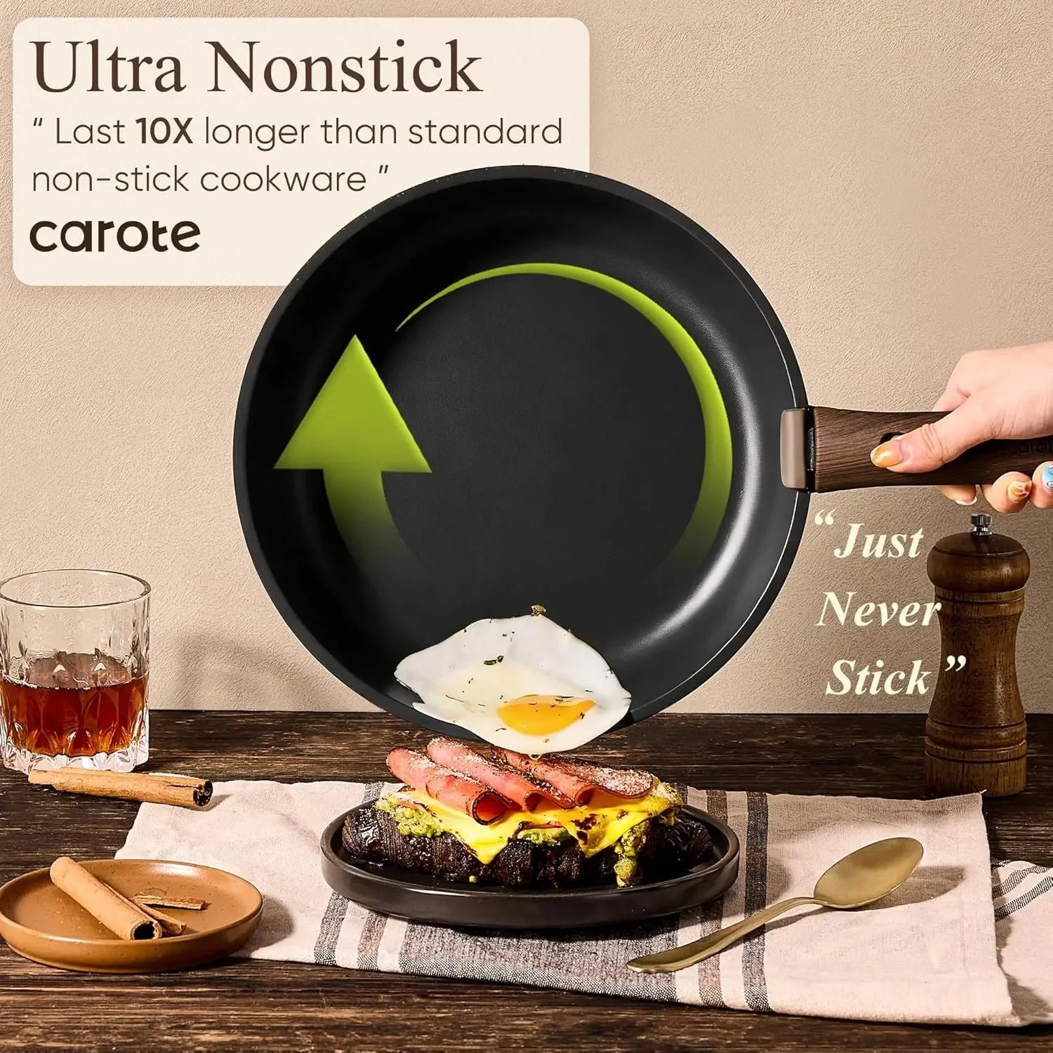 19pcs Pots and Pans Non-Stick Sets Induction
