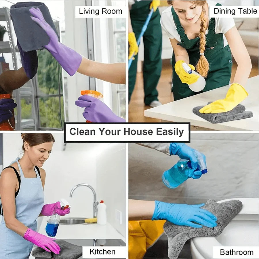 2/4/8pcs Microfiber Cleaning Cloths, Reusable &Washable